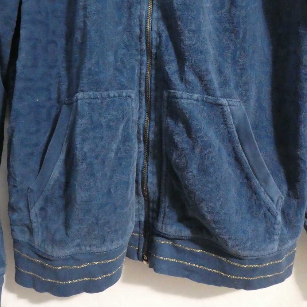 JUICY COUTURE | xl, extra large | Zip-Up Velour JC All Over Design Hooded Jacket - Picture 9 of 16